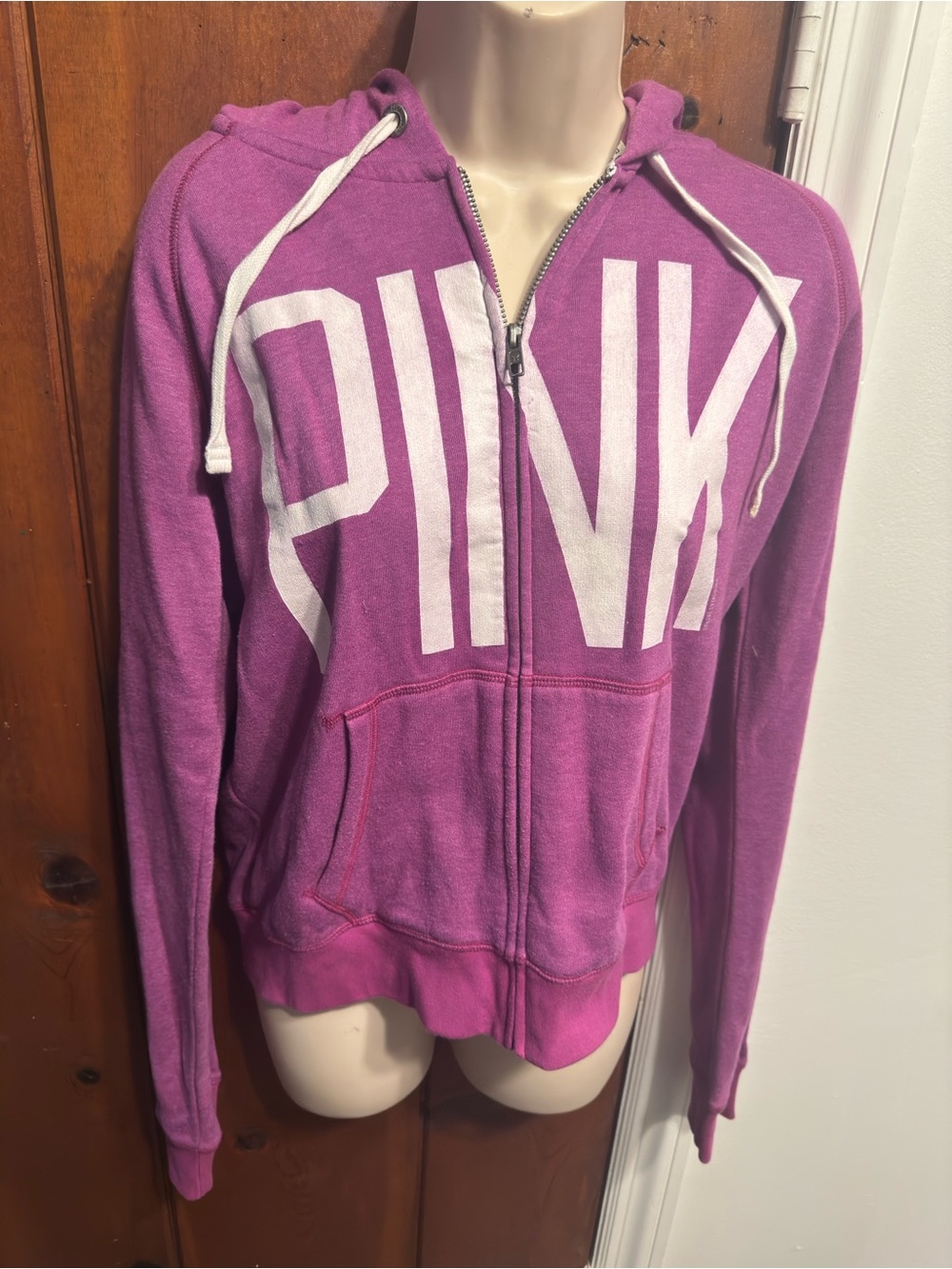 PINK Victoria’s Secret Purple Full Zip Hoodie Sweatshirt Women’s Large